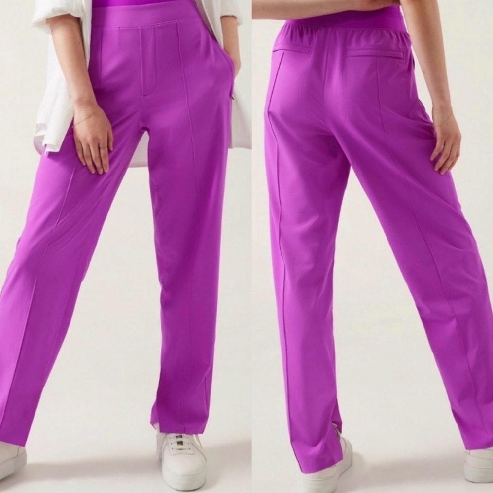 ATHLETA Brooklyn Heights Vienna Slim Slit Pant in "Jazzy Purple" Size 8